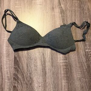 aerie Olive Lace Wireless T-Shirt Bra